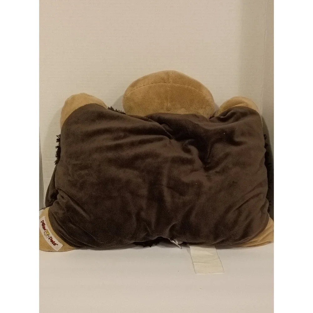 Pillow Pets Monkey Plush Brown Tan Stuffed Animal‎ Folding Pillow Toy 18 inch